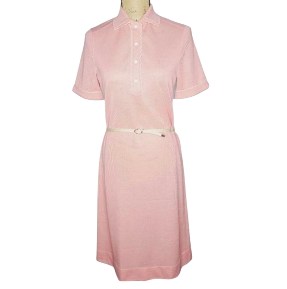 Vintage Soft Pink Belted Dress